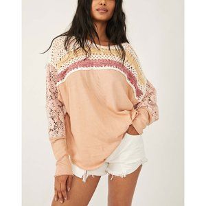 NWT Free People High Hopes Tee / Maple Sugar Combo